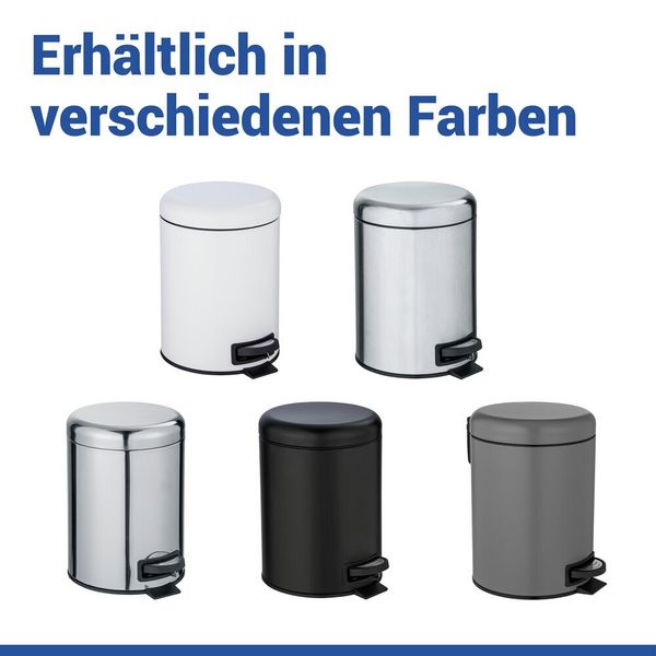 Produktbild: Kosmetik Treteimer Mod. Leman Wei&szlig; Matt 5L, mit herausnehmbarem Einsatz