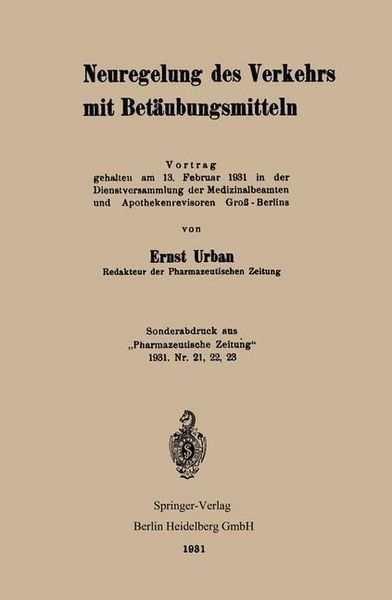 Produktbild: Neuregelung des Verkehrs mit Bet&auml;ubungsmitteln