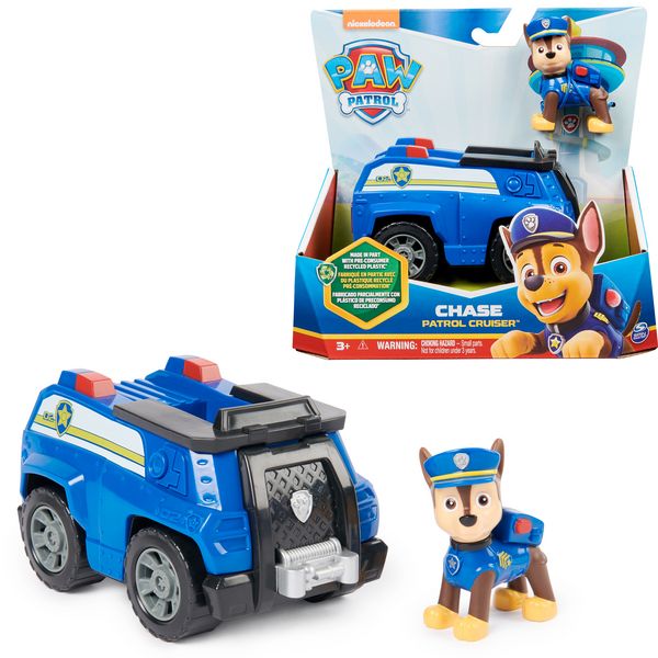 PAW Patrol Basis Fahrzeug mit Welpenfigur (Sustainable Basic Vehicle/Basis Fahrzeug) - sortiert -Zufallsauswahl des Charakters - Dopplungen möglich