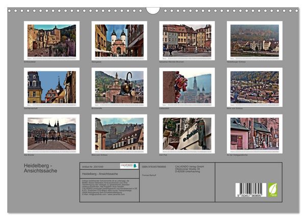 Produktbild: Heidelberg - Ansichtssache (Wandkalender 2026 DIN A3 quer), CALVENDO Monatskalender