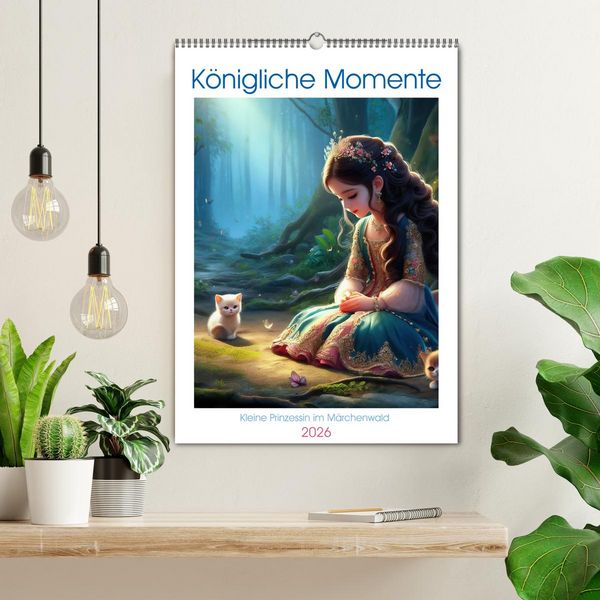 Produktbild: K&ouml;nigliche Momente - Kleine Prinzessin im M&auml;rchenwald (Wandkalender 2026 DIN A2 hoch), CALVENDO Monatskalender