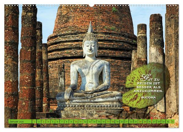 Produktbild: Buddhas Worte - Der Weg zur Achtsamkeit (Wandkalender 2026 DIN A2 quer), CALVENDO Monatskalender
