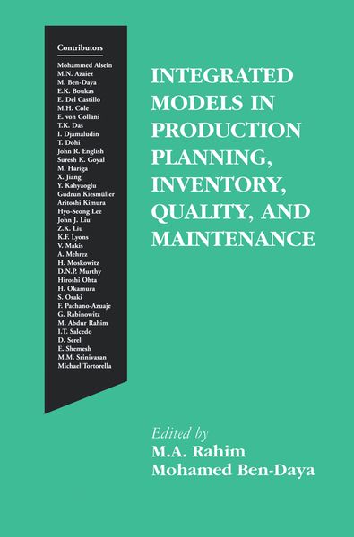 Produktbild: Integrated Models in Production Planning, Inventory, Quality, and Maintenance