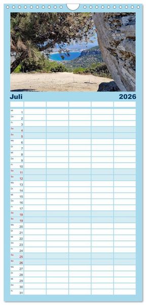 Produktbild: Familienplaner 2026 - Kos - zauberhafte Insel des Dodekanes mit 5 Spalten (Wandkalender, 21 x 45 cm) CALVENDO