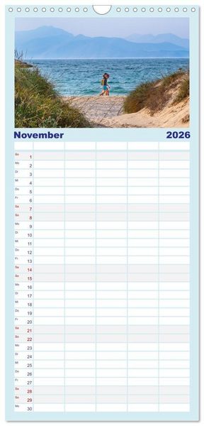Produktbild: Familienplaner 2026 - Insel Kos - Str&auml;nde mit 5 Spalten (Wandkalender, 21 x 45 cm) CALVENDO