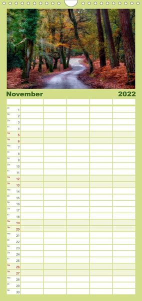 Produktbild: New Forest - England - Familienplaner hoch (Wandkalender 2022 , 21 cm x 45 cm, hoch)
