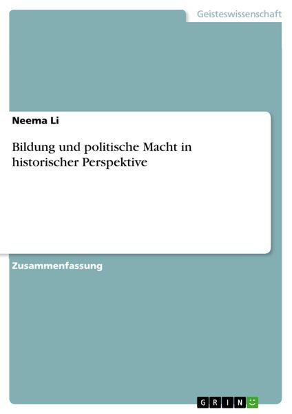 Produktbild: Bildung und politische Macht in historischer Perspektive