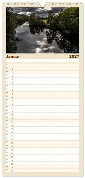 Produktbild: Familienplaner 2027 - Die Highlands - Schottlands rauher Nordwesten mit 5 Spalten (Wandkalender, 21 x 45 cm) CALVENDO