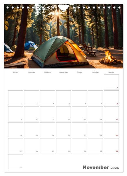 Produktbild: Dein Campingplaner - KI generierte Campingtr&auml;ume (Wandkalender 2026 DIN A4 hoch), CALVENDO Monatskalender