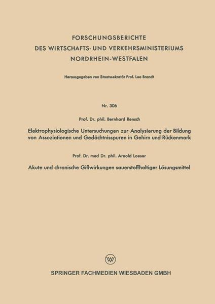 Produktbild: Elektrophysiologische Untersuchungen zur Analysierung der Bildung von Assoziationen und Ged&auml;chtnisspuren in Gehirn und R&uuml;ckenmark. Akute und chronisch