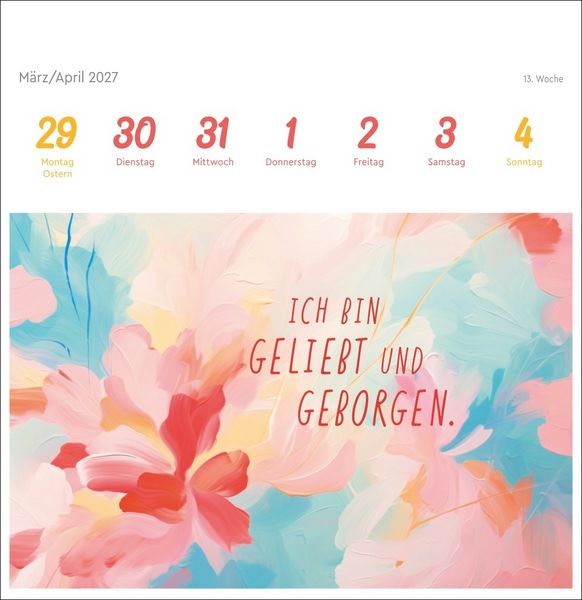 Produktbild: Ich bin einzigartig und wertvoll Premium-Postkartenkalender 2027 - 53 Affirmationskarten f&uuml;r das Jahr