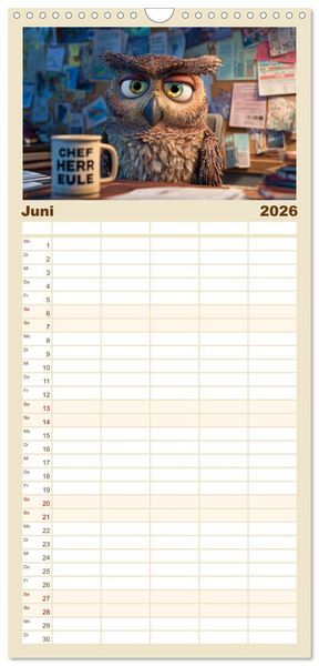 Produktbild: Familienplaner 2026 - Die Chaos GmbH - Tierisch faule Kollegen mit 5 Spalten (Wandkalender, 21 x 45 cm) CALVENDO