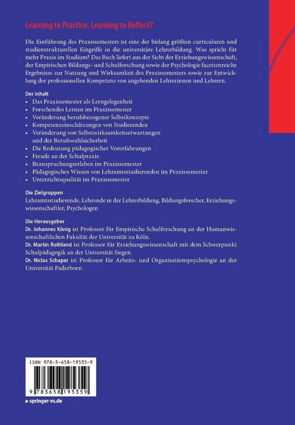 Produktbild: Learning to Practice, Learning to Reflect?