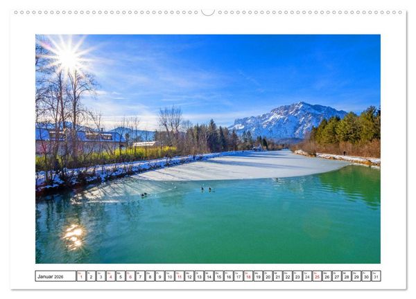Produktbild: Sch&ouml;ne Gr&uuml;&szlig;e aus Hallein (hochwertiger Premium Wandkalender 2026 DIN A2 quer), Kunstdruck in Hochglanz