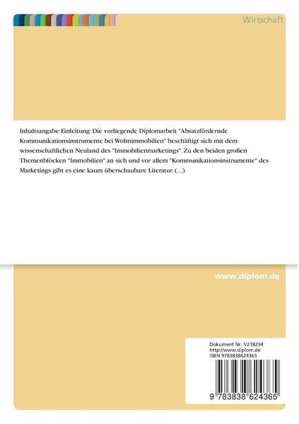 Produktbild: Absatzf&ouml;rdernde Kommunikationsinstrumente bei Wohnimmobilien
