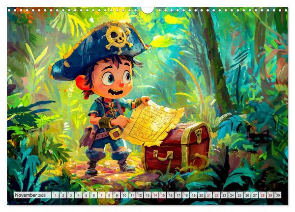 Produktbild: Piraten-Abenteuer - Die Reise zum verborgenen Schatz (Wandkalender 2026 DIN A3 quer), CALVENDO Monatskalender