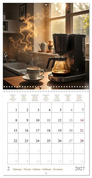 Produktbild: L'&acirc;me du caf&eacute; - Une passion au quotidien (Calendrier mural carr&eacute; 2027 30x30 cm) Calendrier double avec une page pour vos prises de notes