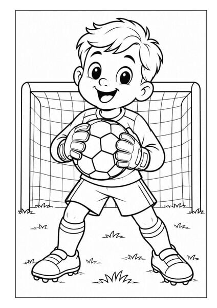 Produktbild: Kleine Kicker ganz gro&szlig;! &ndash; Fu&szlig;ball Malbuch ab 4 Jahren f&uuml;r Jungs mit 50 Ausmalbildern