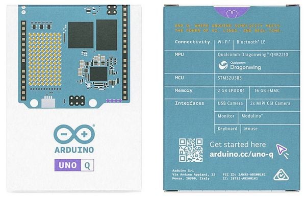 Produktbild: Arduino Uno Q ABX00173 (4GB / 32GB eMMC) 4 x 2.0GHz