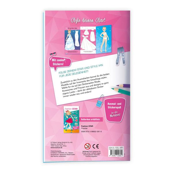 Produktbild: Tr&ouml;tsch Malbuch Stickermalbuch Fashion-Star Filmstar