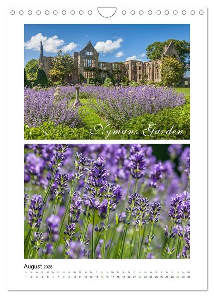 Produktbild: Gartenparadiese in England (Wandkalender 2026 DIN A4 hoch), CALVENDO Monatskalender