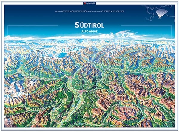 Produktbild: KOMPASS Panorama-Poster S&uuml;dtirol, Alto Adige