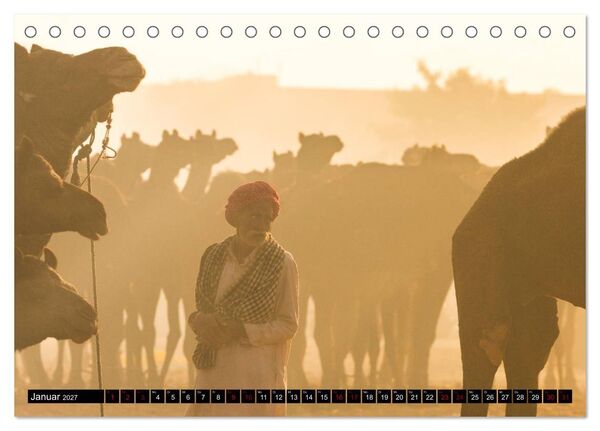 Produktbild: Indien - im Meer der Farben (Tischkalender 2027 DIN A5 quer), CALVENDO Monatskalender