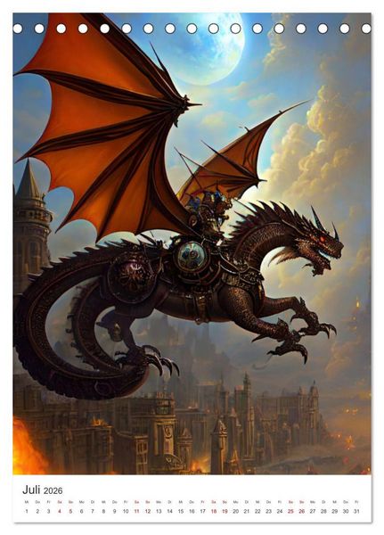 Produktbild: Faszination Mittelalter - Von mittelalterlichen Burgen und Drachen (Tischkalender 2026 DIN A5 hoch), CALVENDO Monatskalender