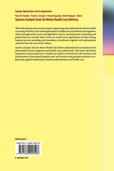Produktbild: Systems Analysis Tools for Better Health Care Delivery