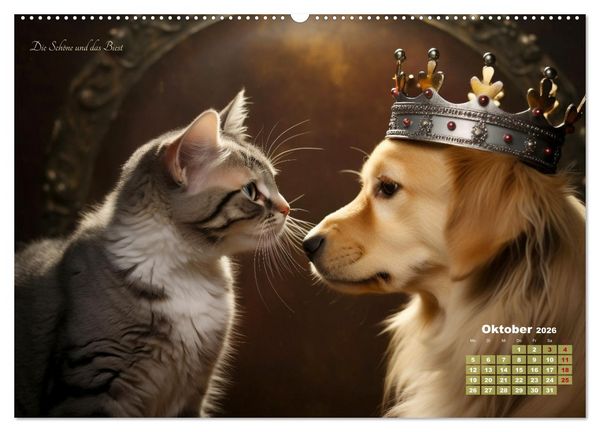 Produktbild: M&auml;rchenhafte Helden - Eine Reise in die magische Welt unserer Katzen (Wandkalender 2026 DIN A2 quer), CALVENDO Monatskalender
