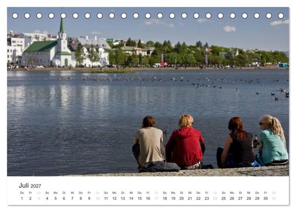 Produktbild: Reykjav&igrave;k 64&deg; 08' N (Tischkalender 2027 DIN A5 quer), CALVENDO Monatskalender