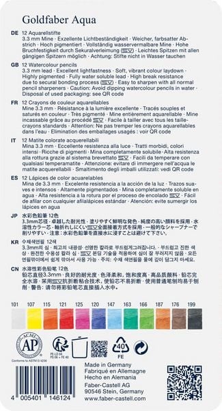 Produktbild: Faber-Castell Aquarellstifte Goldfaber Aqua, 12er Set Metalletui