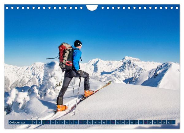 Produktbild: Skimountaineering - Erobere die Berge im Winter (Wandkalender 2026 DIN A4 quer), CALVENDO Monatskalender