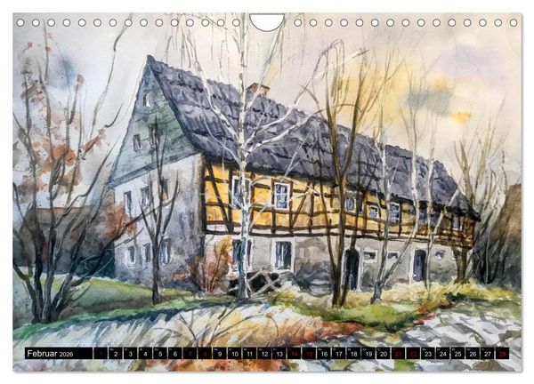 Produktbild: Dresden und das Elbtal - Ein Aquarellkalender von Claudia Pinkau (Wandkalender 2026 DIN A4 quer), CALVENDO Monatskalender