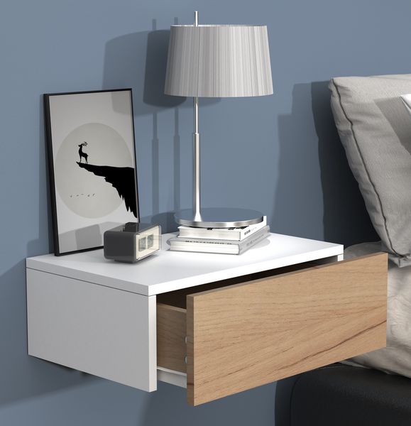 Produktbild: Holz Wandschublade Wand H&auml;nge Nachttisch Usal M45