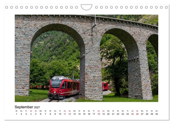 Produktbild: Die Rh&auml;tische Bahn - Ein Kurztrip in die Schweiz (Wandkalender 2027 DIN A4 quer), CALVENDO Monatskalender