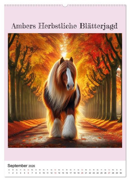 Produktbild: Tinker Ponys - Magische Momente, Gypsy Vanner f&uuml;r M&auml;dchen (Wandkalender 2026 DIN A2 hoch), CALVENDO Monatskalender