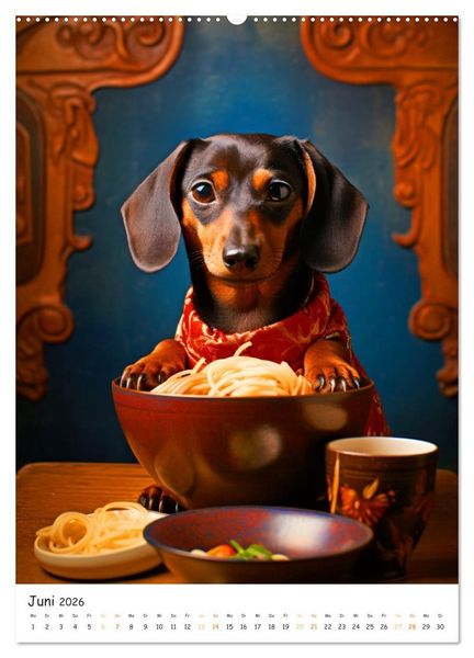 Produktbild: Hunde & Ramen - Ein Jahr voller Genuss und Freude (Wandkalender 2026 DIN A2 hoch), CALVENDO Monatskalender