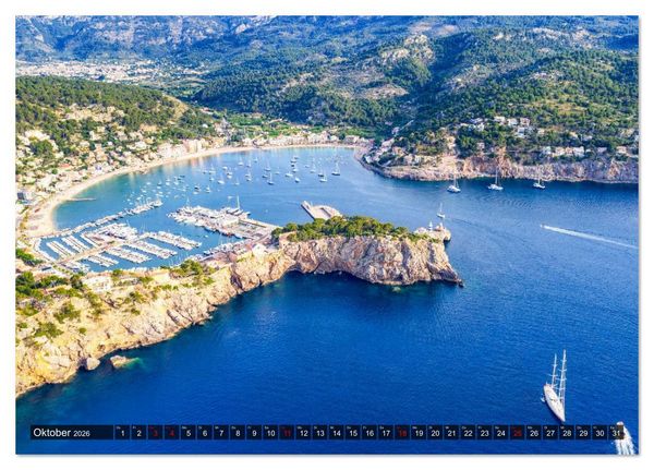 Produktbild: Mallorca - einzigartige Luftbildaufnahmen (Tischkalender 2026 DIN A5 quer), CALVENDO Monatskalender