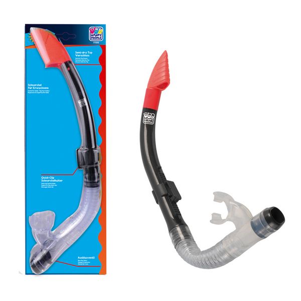 Schnorchel Erwachsene schwarz/orange/durchsichtig 17x4x46cm