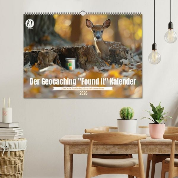 Produktbild: Der Geocaching Found it Kalender (Wandkalender 2026 DIN A2 quer), CALVENDO Monatskalender