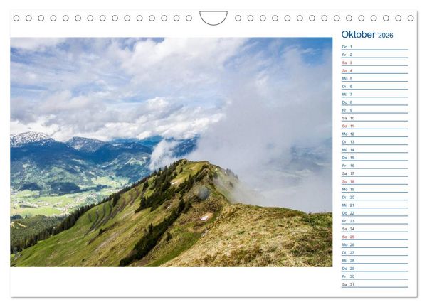 Produktbild: Region Oberstdorf - Kleinwalsertal und Nebelhorn (Wandkalender 2026 DIN A4 quer), CALVENDO Monatskalender