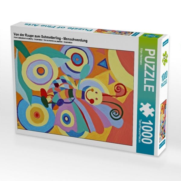 CALVENDO Puzzle Von der Raupe zum Schmetterling - Menschwerdung | 1000 Teile Lege-Größe 64x48cm Foto-Puzzle für glückliche Stunden