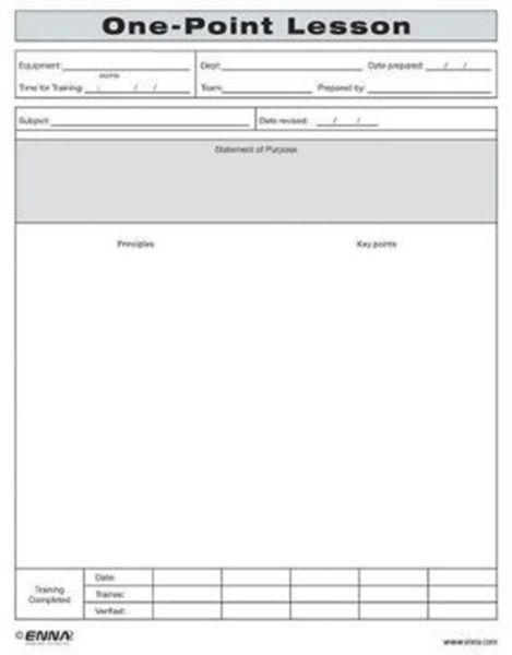 Produktbild: Enna: One-Point Lesson Form