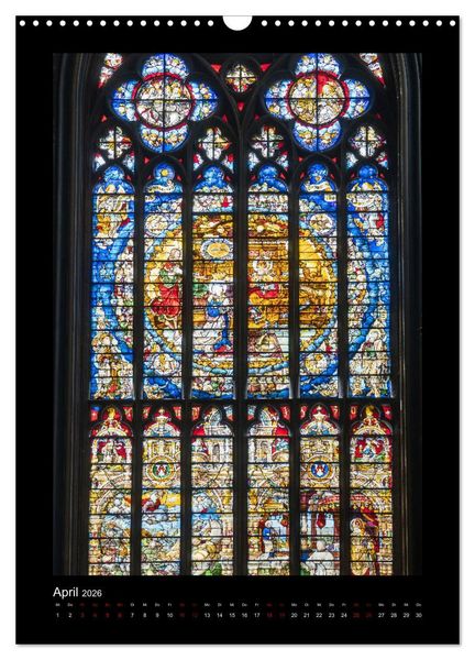 Produktbild: Kirchenfenster - Sakrale Glaskunst (Wandkalender 2026 DIN A3 hoch), CALVENDO Monatskalender