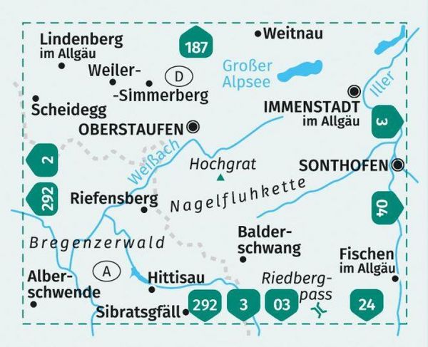Produktbild: KOMPASS Wanderkarte 02 Oberstaufen, Immenstadt im Allg&auml;u 1:25.000