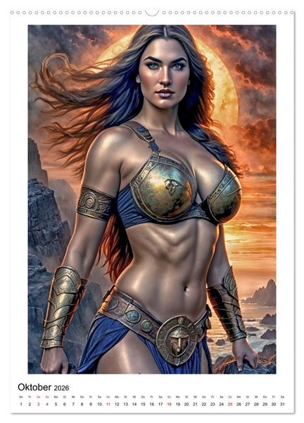 Produktbild: Mythos Kriegerin (Wandkalender 2026 DIN A2 hoch), CALVENDO Monatskalender