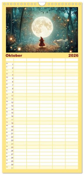 Produktbild: Familienplaner 2026 - Zauber zur Mitternacht mit 5 Spalten (Wandkalender, 21 x 45 cm) CALVENDO