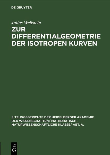 Produktbild: Zur Differentialgeometrie der isotropen Kurven