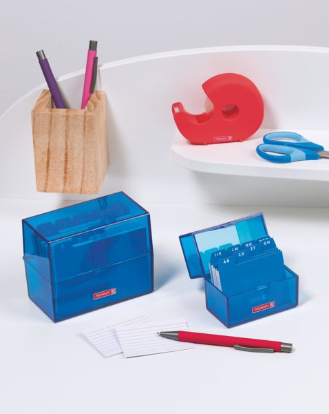 Produktbild: Brunnen Karteibox A8 gef&uuml;llt azur